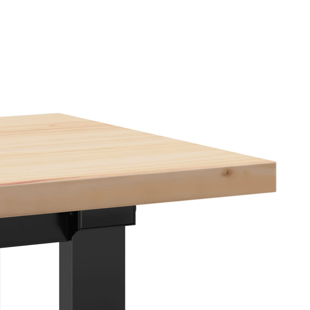 Produktbild för Soffbord O-ram 160x40x45,5 cm massiv furu och stål
