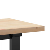 Produktbild för Soffbord O-ram 160x40x45,5 cm massiv furu och stål