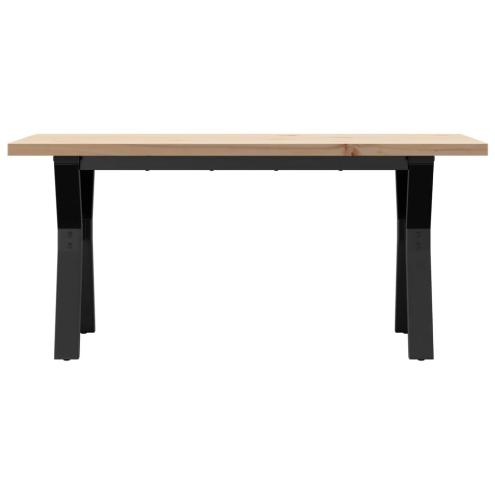Produktbild för Soffbord Y-ram 100x50x45,5 cm massiv furu och stål
