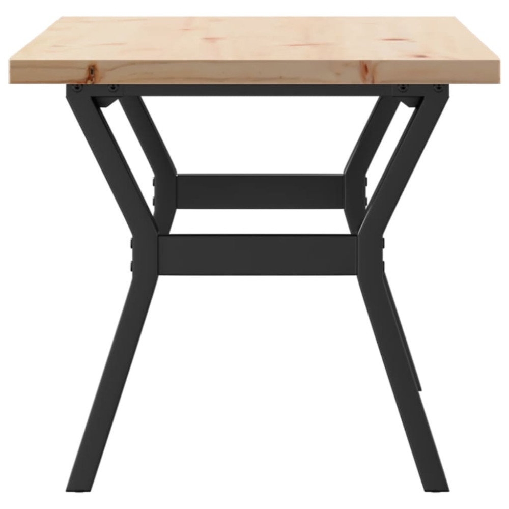 Produktbild för Soffbord Y-ram 100x50x45,5 cm massiv furu och stål