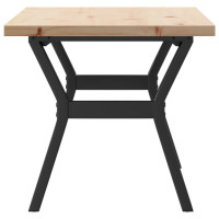 Produktbild för Soffbord Y-ram 100x50x45,5 cm massiv furu och stål