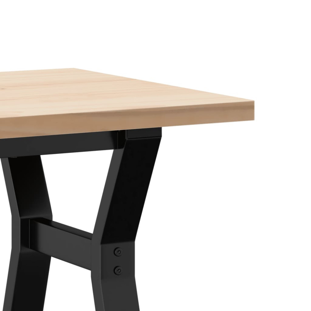 Produktbild för Soffbord Y-ram 100x50x45,5 cm massiv furu och stål