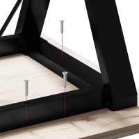 Produktbild för Soffbord Y-ram 100x50x45,5 cm massiv furu och stål