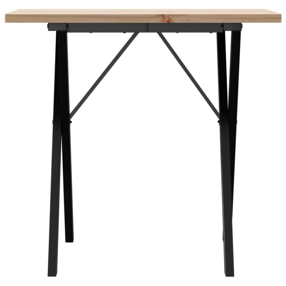 Produktbild för Matbord X-ram 80x50x75,5 cm massiv furu och stål