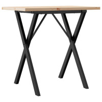 Produktbild för Matbord X-ram 80x50x75,5 cm massiv furu och stål