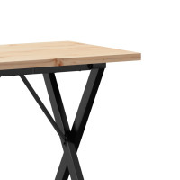 Produktbild för Matbord X-ram 80x50x75,5 cm massiv furu och stål