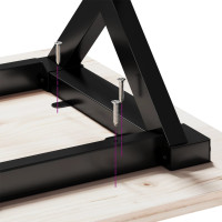 Produktbild för Matbord X-ram 80x50x75,5 cm massiv furu och stål