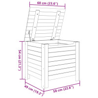 Produktbild för Förvaringslåda med lock RANA vit 60x49x54 cm massiv furu