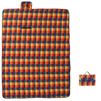 Produktbild för Picknickfilt vikbar flerfärgad pläd 200x150 cm sammet