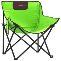 Produktbild för Campingstolar med ficka fällbar 2 st grön