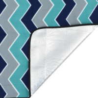 Produktbild för Picknickfilt vikbar blå vågig 200x200 cm sammet