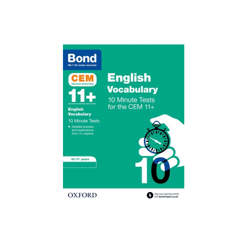 Produktbild för Bond 11+ CEM Vocabulary 10 Minute Tests: Ready for the 2026 Cambridge Select Insight exam (häftad, eng)