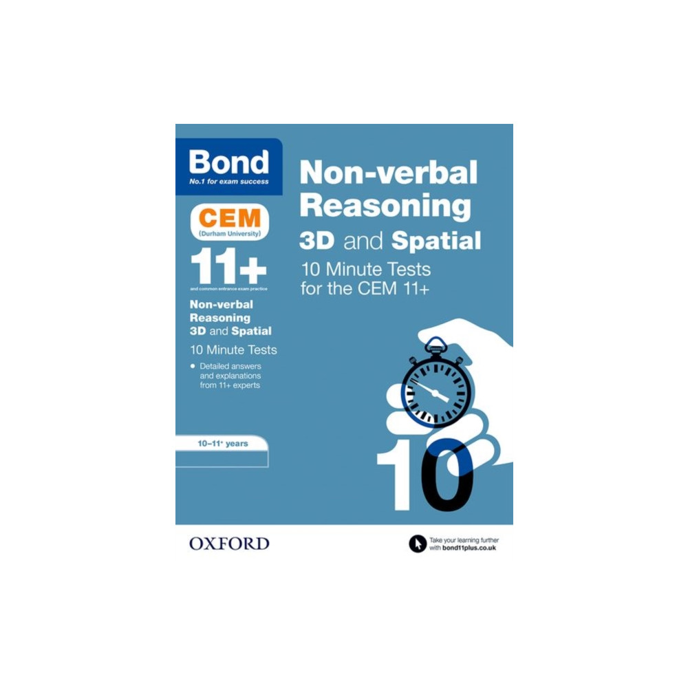 Produktbild för Bond 11+ CEM 3D Non-Verbal Reasoning 10 Minute Tests (now Cambridge Select Insight) (häftad, eng)