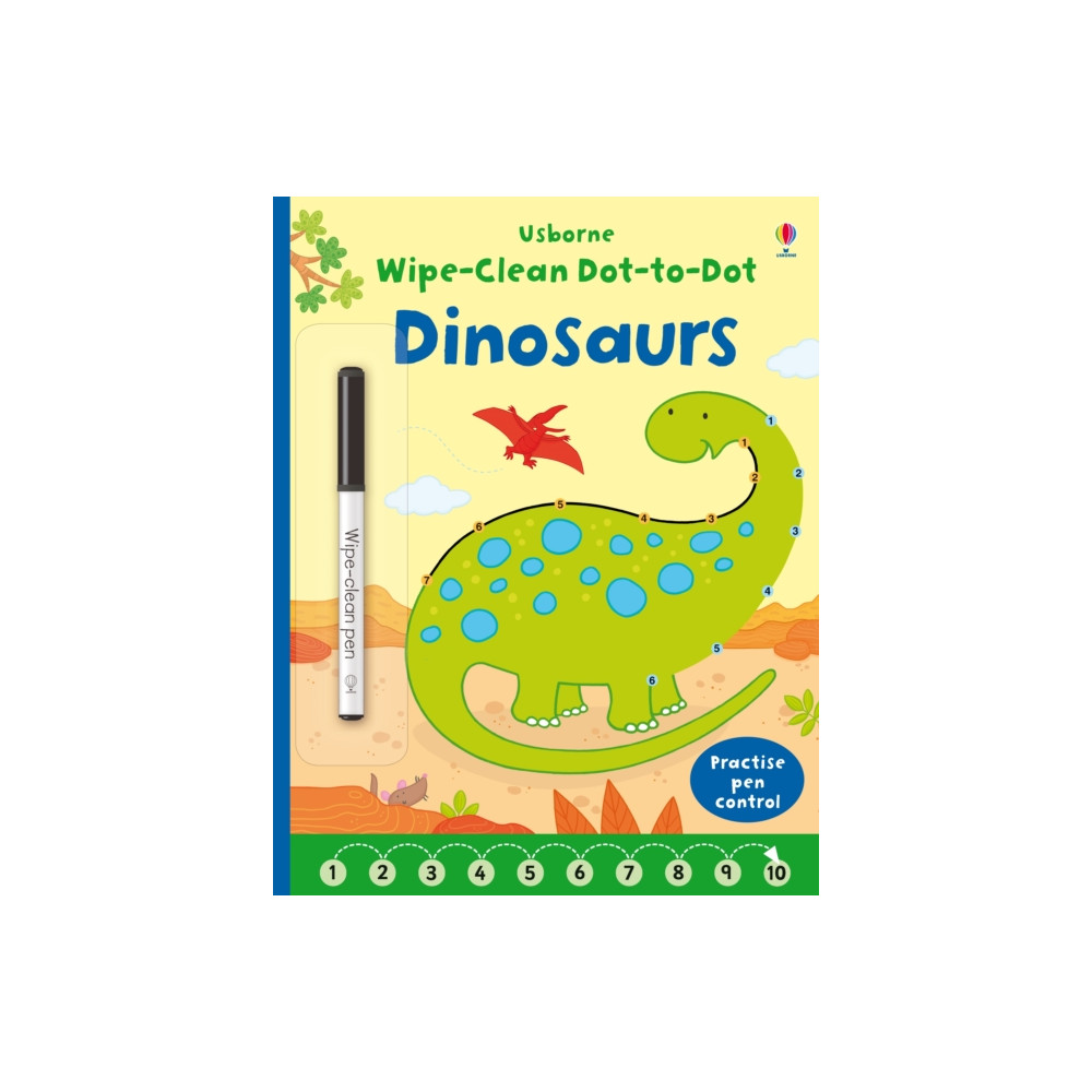 Produktbild för Wipe-clean Dot-to-dot Dinosaurs (häftad, eng)
