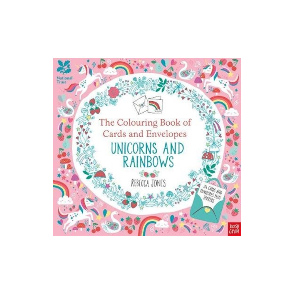 Produktbild för National Trust: The Colouring Book of Cards and Envelopes – Unicorns and Rainbows (häftad, eng)