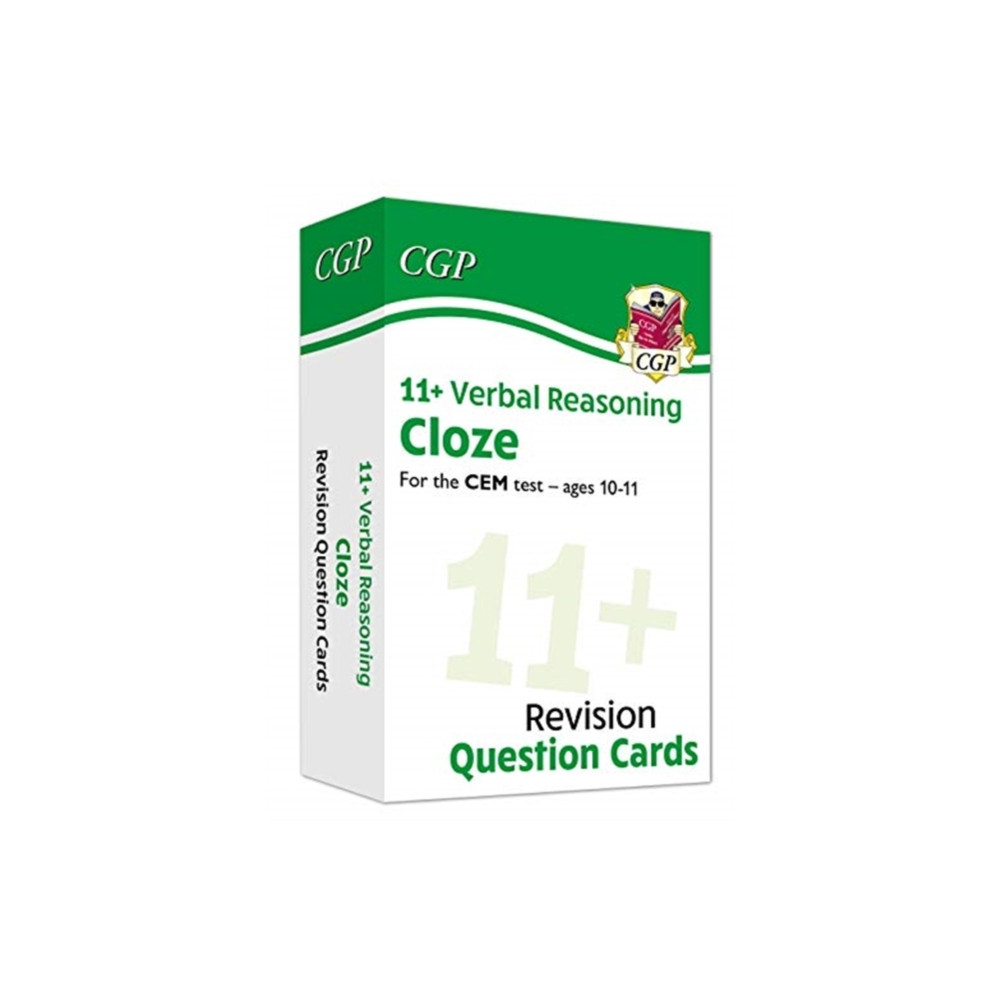 Produktbild för 11+ CEM Revision Question Cards: Verbal Reasoning Cloze - Ages 10-11 (inbunden, eng)