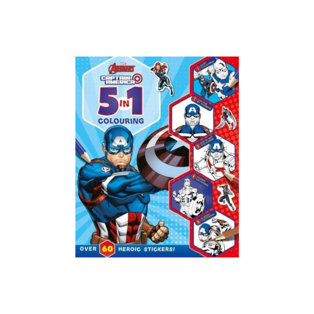 Produktbild för Marvel Avengers Captain America: 5 in 1 Colouring (häftad, eng)