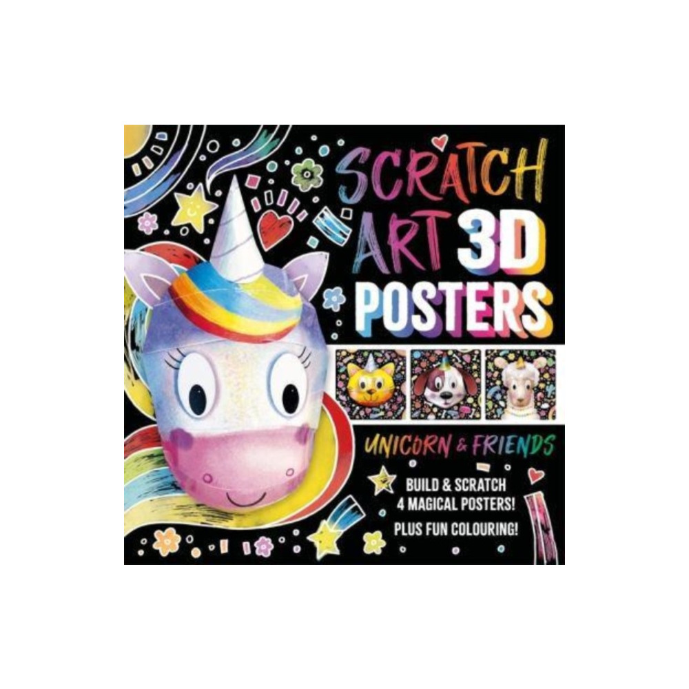 Produktbild för Scratch Art 3D Posters: Unicorn & Friends (häftad, eng)