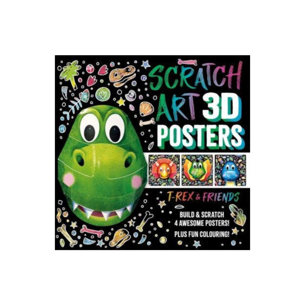 Produktbild för Scratch Art 3D Posters: T-Rex & Friends (häftad, eng)