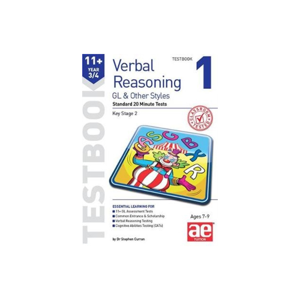 Produktbild för 11+ Verbal Reasoning Year 3/4 GL & Other Styles Testbook 1 (häftad, eng)