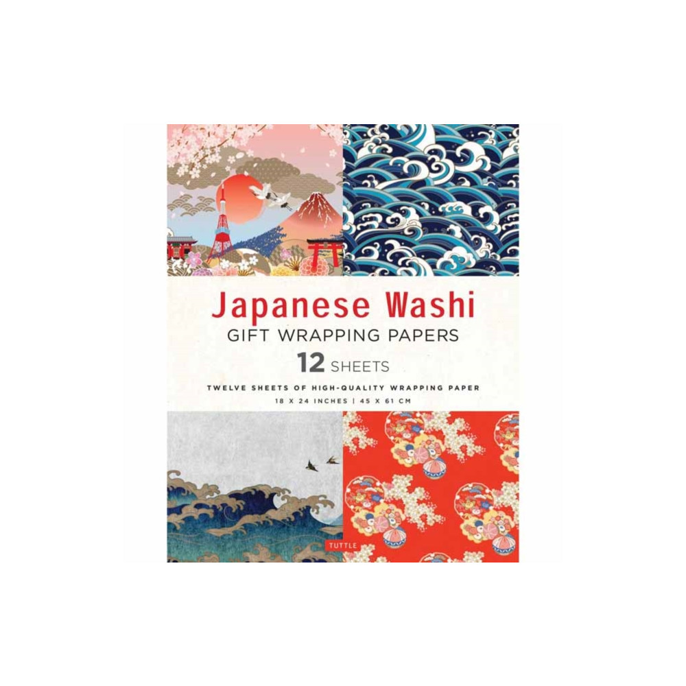 Produktbild för Japanese Washi Gift Wrapping Papers - 12 Sheets (häftad, eng)