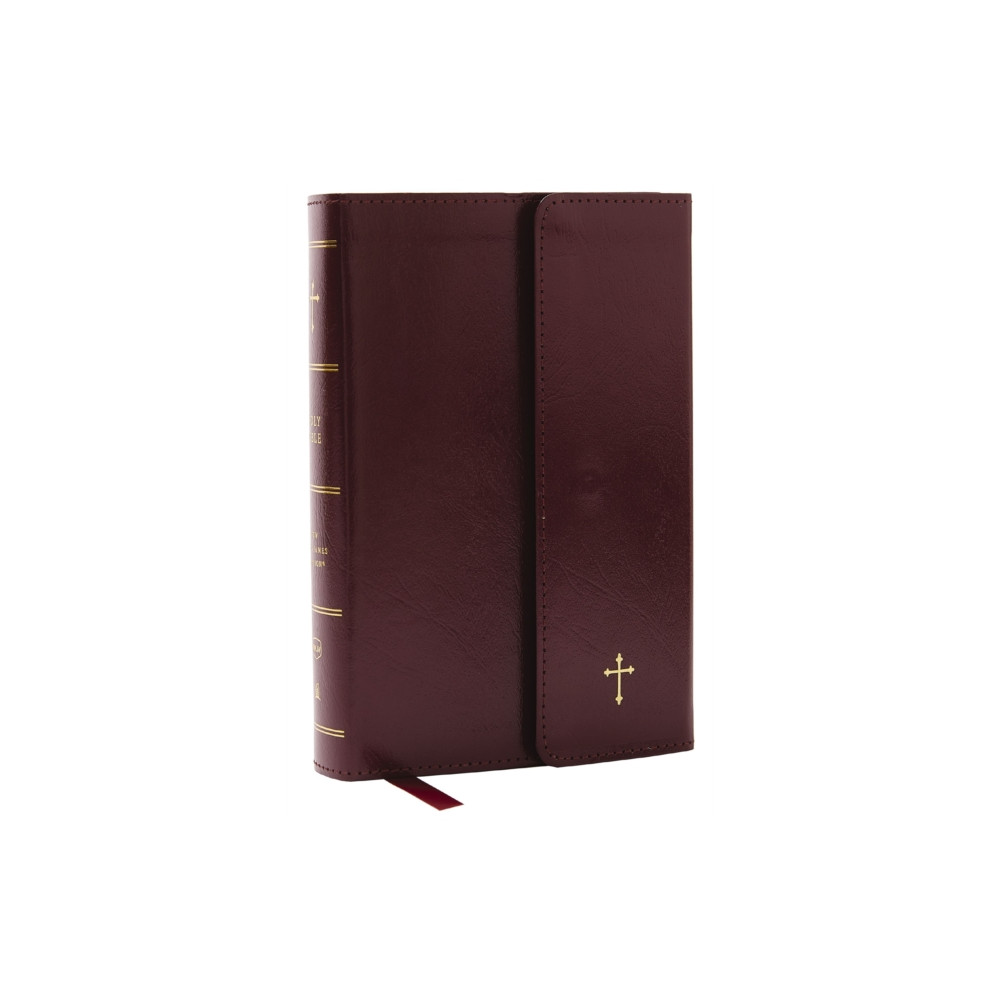 Produktbild för NKJV Compact Paragraph-Style Bible w/ 43,000 Cross References, Burgundy Leatherflex w/ Magnetic Flap, Red Letter, Comfort Print: Holy Bible, New King James Version (häftad, eng)
