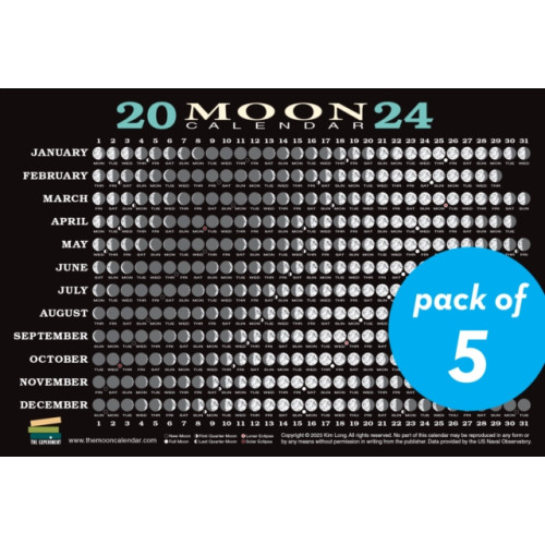 The  Experiment LLC 2024 Moon Calendar Card (5 pack) (häftad, eng)