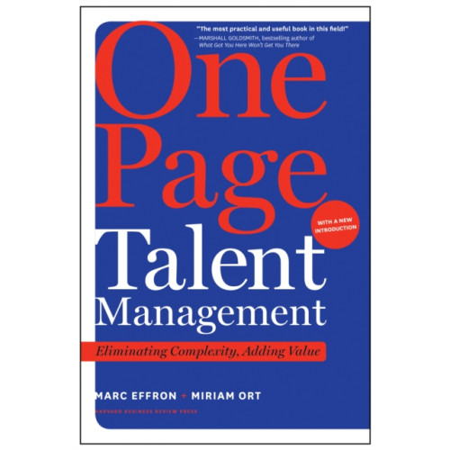 Harvard Business Review Press One Page Talent Management, with a New Introduction (inbunden, eng)