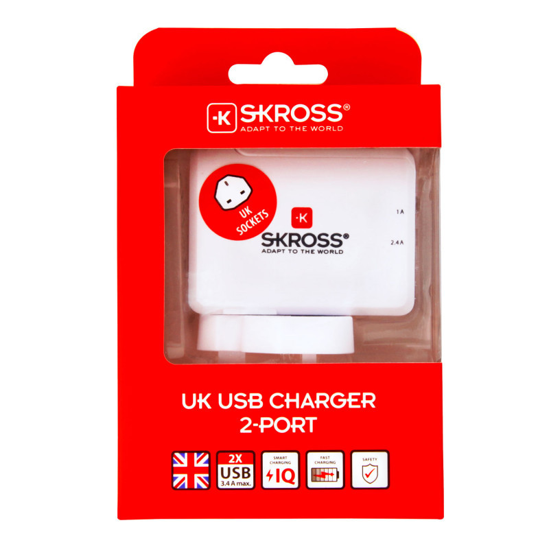 Produktbild för USB-laddare 2-port 3,4A UK