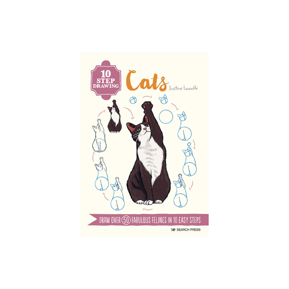 Produktbild för 10 Step Drawing: Cats (häftad, eng)
