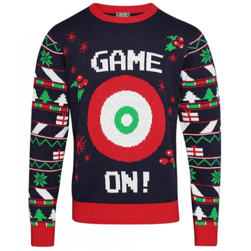 Christmas Shop Adults Game On jumper Navy