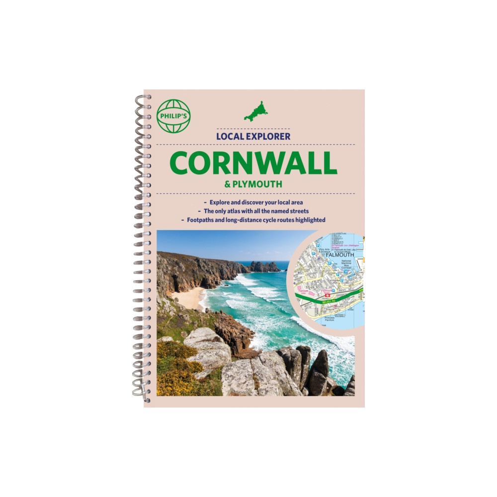 Produktbild för Philip's Local Explorer Street Atlas Cornwall & Plymouth (bok, spiral, eng)