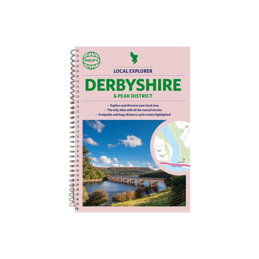 Produktbild för Philip's Local Explorer Street Atlas Derbyshire and the Peak District (bok, spiral, eng)
