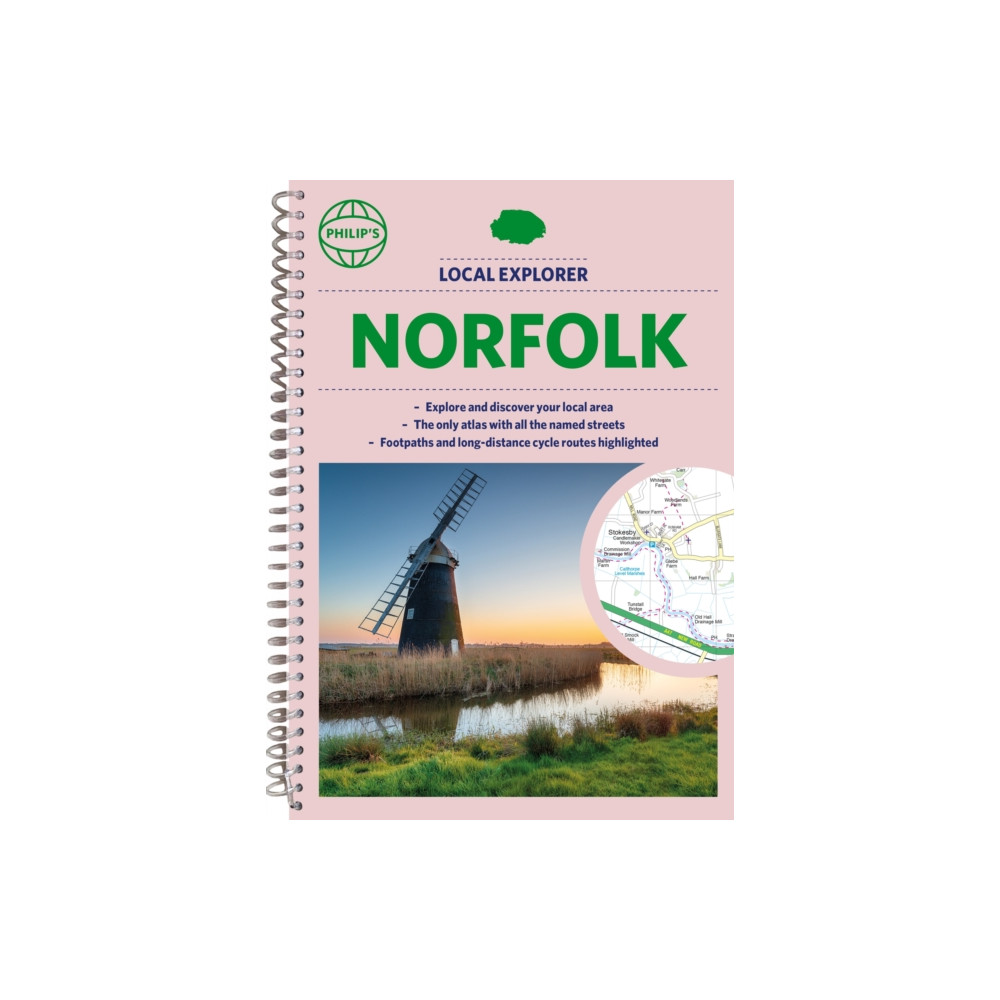 Produktbild för Philip's Local Explorer Street Atlas Norfolk (bok, spiral, eng)