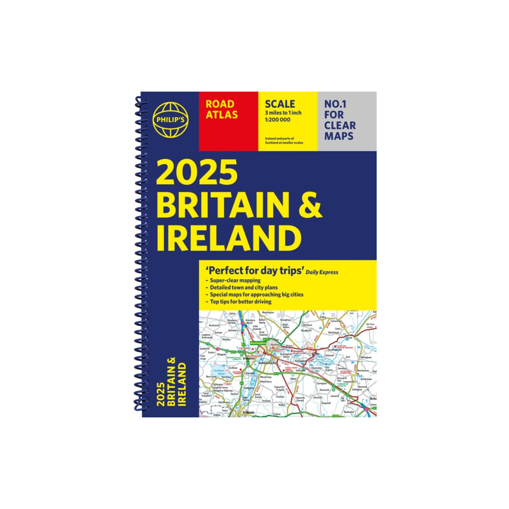 Produktbild för 2025 Philip's Road Atlas Britain and Ireland (bok, spiral, eng)