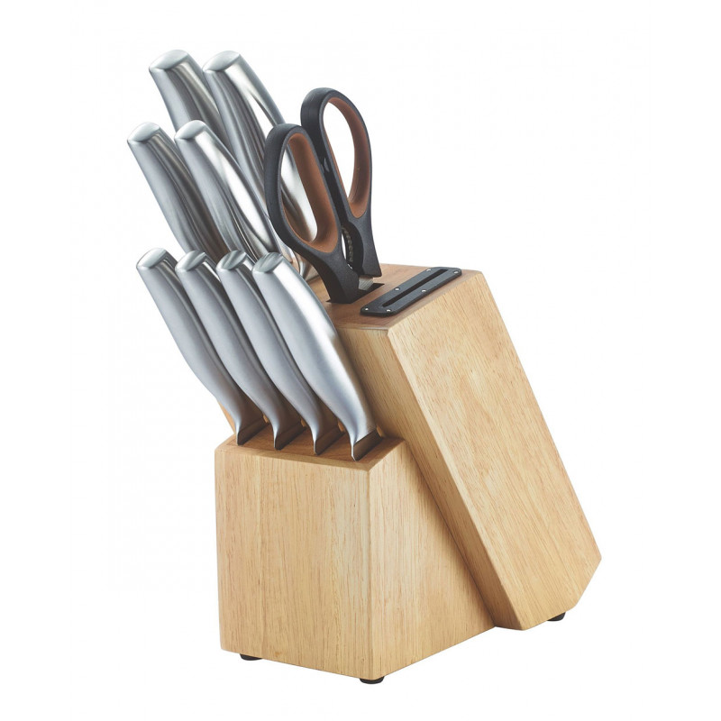 Produktbild för Knivset med träblock 