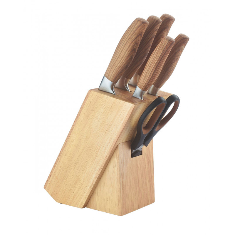 Produktbild för Knivset med träblock