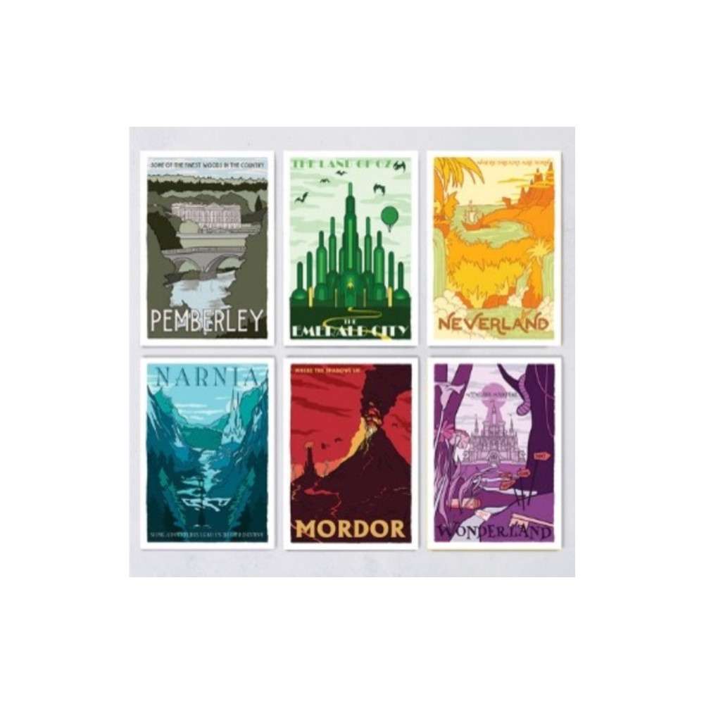 Produktbild för Fictional Travel Poster - 12 Postcard Set
