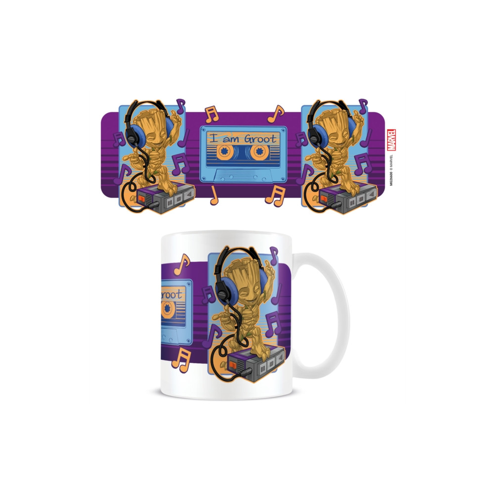 Produktbild för Guardians of the Galaxy (Groot Cassette) 11oz/315ml White Mug