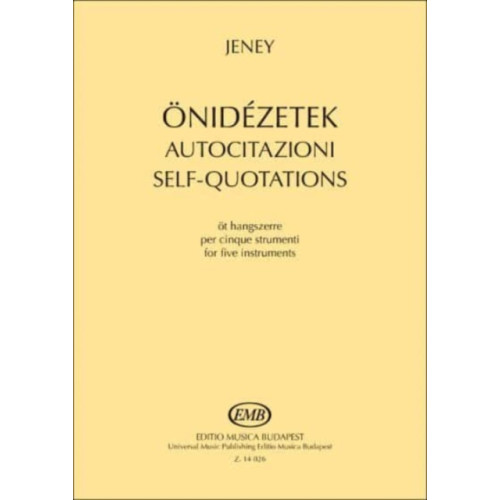 Universal Music Publishing Editio Musica Budapest Jeney  Selfquotations (häftad, eng)