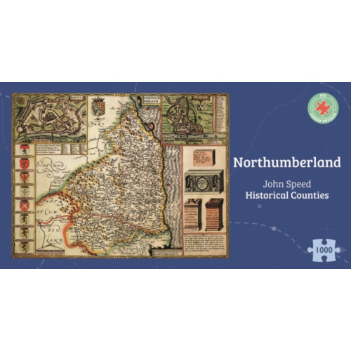 ALL JIGSAW PUZZLES Northumberland Historical 1610 Map 1000 Piece Puzzle (häftad, eng)