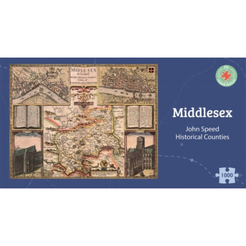 ALL JIGSAW PUZZLES Middlesex Historical 1610 Map 1000 Piece Puzzle (häftad, eng)