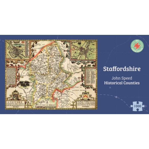 ALL JIGSAW PUZZLES Staffordshire Historical 1610 Map 1000 Piece Puzzle (häftad, eng)