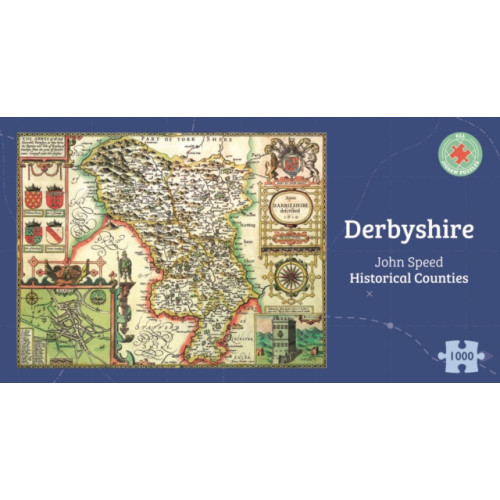 ALL JIGSAW PUZZLES Derbyshire Historical 1610 Map 1000 Piece Puzzle (häftad, eng)