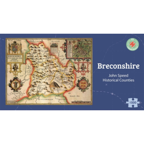 ALL JIGSAW PUZZLES Breconshire Historical 1610 Map 1000 Piece Puzzle (häftad, eng)