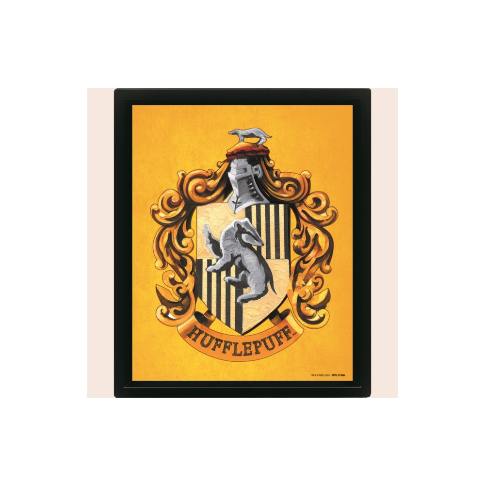 Produktbild för Harry Potter (Colourful Crest Hufflepuff) 3D Lenticular Poster (Framed)