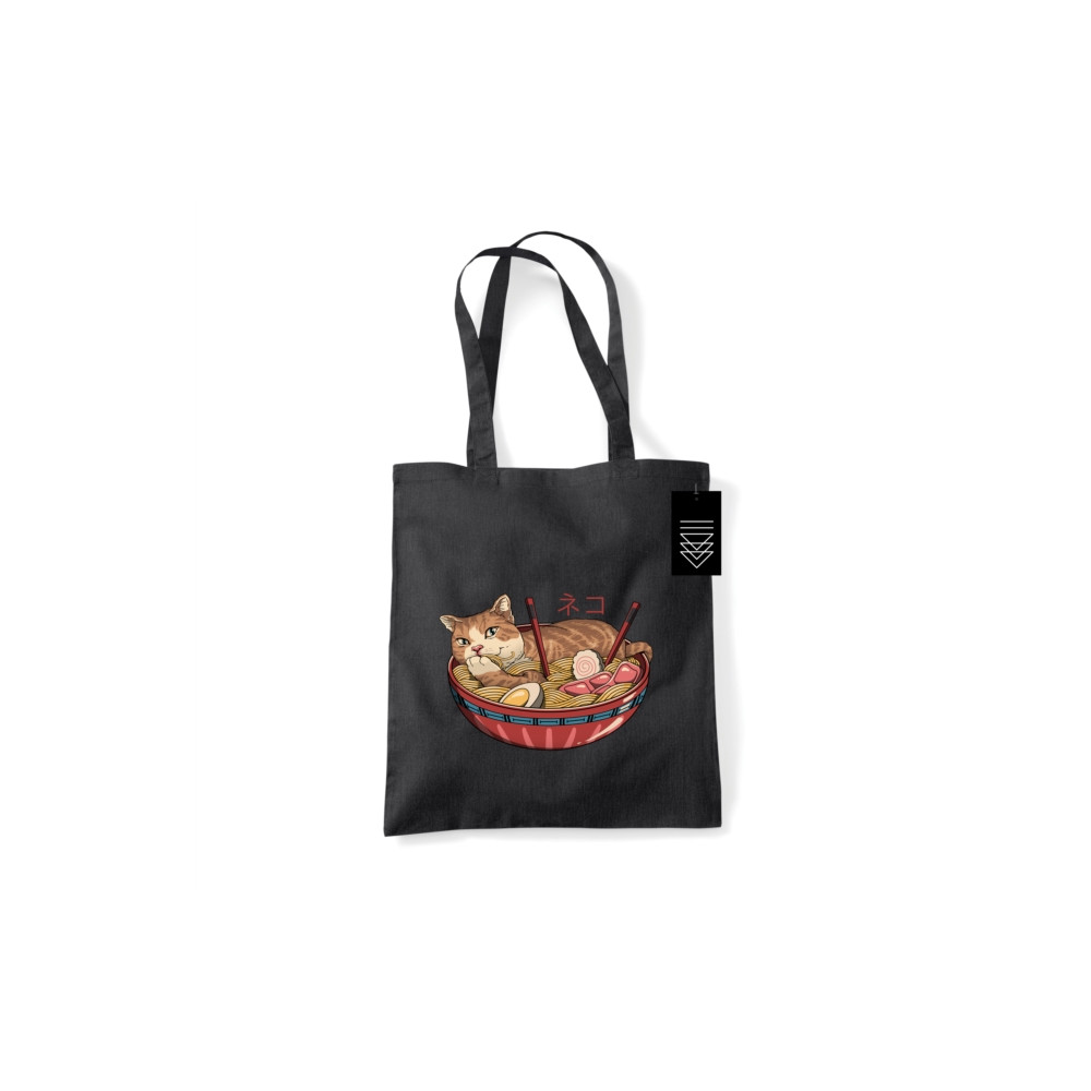 Produktbild för Vincent Trinidad (Neko Ramen Bowl) Black Tote Bag
