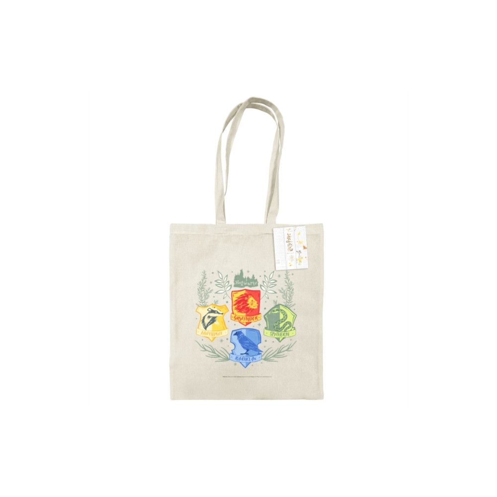 Produktbild för Harry Potter (Herbology Crests) Natural Tote Bag