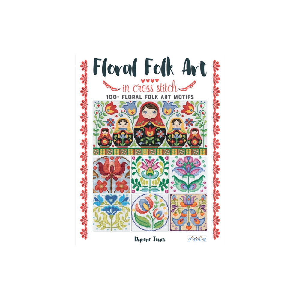 Produktbild för Floral Folk Art in Cross Stitch (häftad, eng)