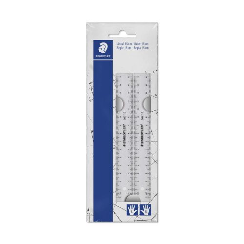 Staedtler A/S 2p linjaler, transparent, 15cm